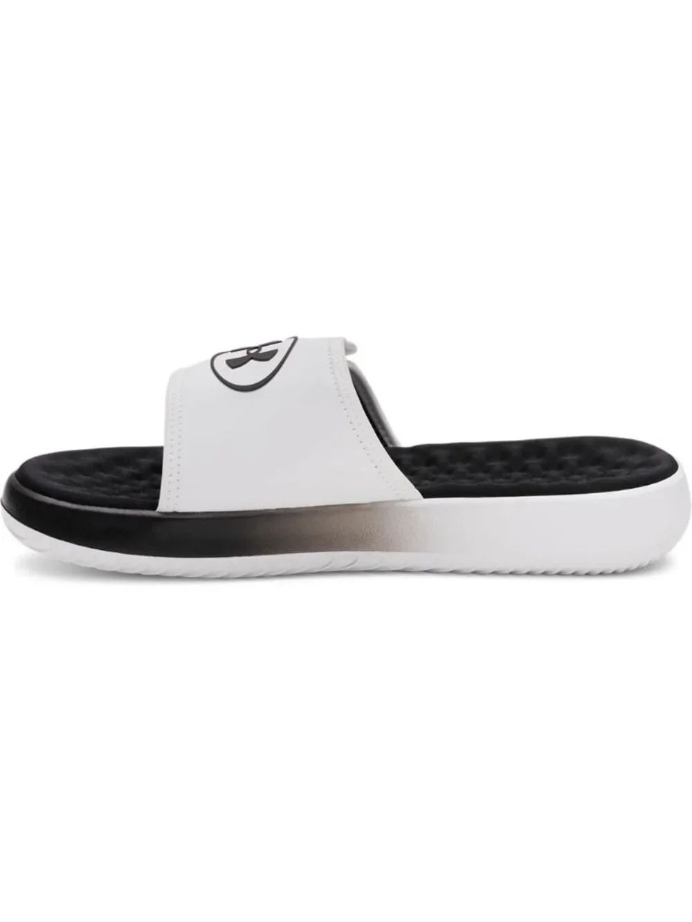 Men's White Black Ignite Pro Slide Comfort Soft Rubber Slip On Flat Sandal Shoes